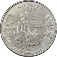 سکه کوارتر دلار 2003P ایالتی (آلاباما) - AU - آمریکا