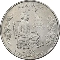 سکه کوارتر دلار 2003P ایالتی (آلاباما) - AU - آمریکا