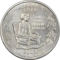 سکه کوارتر دلار 2003D ایالتی (آلاباما) - AU - آمریکا
