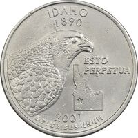 سکه کوارتر دلار 2007P ایالتی (آیداهو) - AU - آمریکا