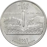 سکه کوارتر دلار 2007P ایالتی (یوتا) - AU - آمریکا
