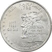 سکه کوارتر دلار 2000P ایالتی (نیوهمشایر) - AU - آمریکا