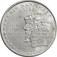 سکه کوارتر دلار 2000P ایالتی (نیوهمشایر) - AU - آمریکا