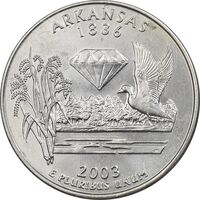 سکه کوارتر دلار 2003D ایالتی (آرکانزاس) - MS63 - آمریکا