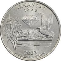 سکه کوارتر دلار 2003P ایالتی (آرکانزاس) - MS63 - آمریکا