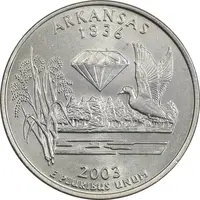 سکه کوارتر دلار 2003P ایالتی (آرکانزاس) - MS63 - آمریکا