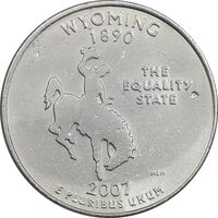 سکه کوارتر دلار 2007D ایالتی (وایومینگ) - AU - آمریکا
