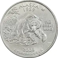 سکه کوارتر دلار 2008P ایالتی (آلاسکا) - AU - آمریکا