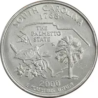 سکه کوارتر دلار 2000P ایالتی (کارولینای جنوبی) - AU - آمریکا