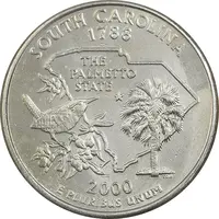 سکه کوارتر دلار 2000P ایالتی (کارولینای جنوبی) - AU - آمریکا
