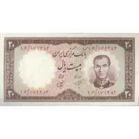 اسکناس 20 ریال 1340 - تک - UNC62 - محمد رضا شاه
