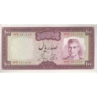 اسکناس 100 ریال (آموزگار - جهانشاهی) - تک - AU50 - محمد رضا شاه