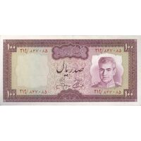 اسکناس 100 ریال (آموزگار - جهانشاهی) - تک - EF45 - محمد رضا شاه