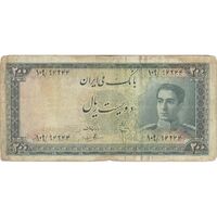 اسکناس 200 ریال سری سوم - تک - VF25 - محمد رضا شاه