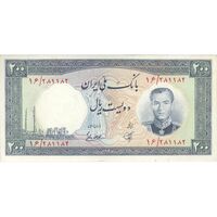 اسکناس 200 ریال 1337 - تک - AU55 - محمد رضا شاه