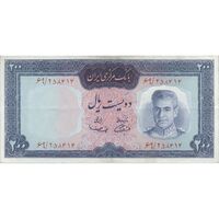 اسکناس 200 ریال (آموزگار - سمیعی) - تک - EF45 - محمد رضا شاه