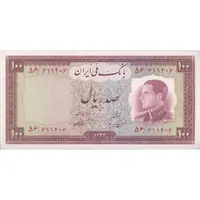 اسکناس 100 ریال 1333 - تک - UNC60 - محمد رضا شاه