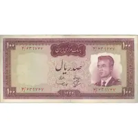 اسکناس 100 ریال 1342 - تک - VF25 - محمد رضا شاه