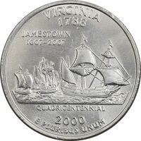 سکه کوارتر دلار 2000D ایالتی (ویرجینیا) - AU - آمریکا