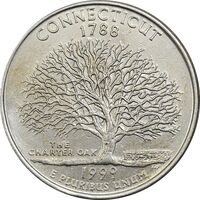 سکه کوارتر دلار 1999D ایالتی (کنکتیکت) - AU - آمریکا