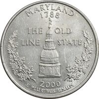 سکه کوارتر دلار 2000D ایالتی (مریلند) - AU - آمریکا