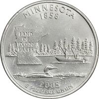 سکه کوارتر دلار 2005D ایالتی (مینسوتا) - AU - آمریکا