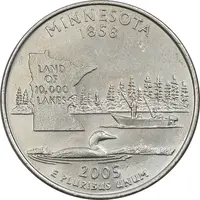 سکه کوارتر دلار 2005P ایالتی (مینسوتا) - AU - آمریکا
