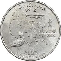 سکه کوارتر دلار 2002P ایالتی (لوئیزیانا) - AU - آمریکا