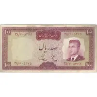 اسکناس 100 ریال (هویدا - سمیعی) - تک - VF25 - محمد رضا شاه