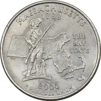 سکه کوارتر دلار 2000P ایالتی (ماساچوست) - AU - آمریکا
