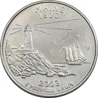 سکه کوارتر دلار 2003P ایالتی (مین) - AU - آمریکا