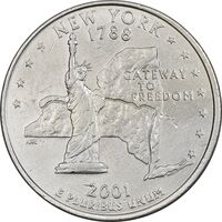 سکه کوارتر دلار 2001D ایالتی (نیویورک) - AU - آمریکا