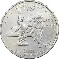 سکه کوارتر دلار 2001D ایالتی (نیویورک) - AU - آمریکا