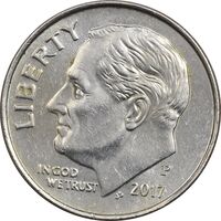 سکه 1 دایم 2017P روزولت - MS61 - آمریکا