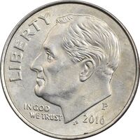 سکه 1 دایم 2016P روزولت - AU58 - آمریکا