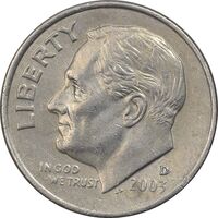 سکه 1 دایم 2003D روزولت - EF45 - آمریکا