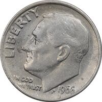 سکه 1 دایم 1966 روزولت - VF35 - آمریکا