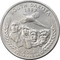 سکه کوارتر دلار 2006D ایالتی (داکوتای جنوبی) - AU - آمریکا