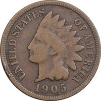 سکه 1 سنت 1905 سرخپوستی - VF35 - آمریکا