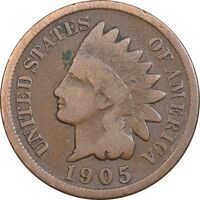 سکه 1 سنت 1905 سرخپوستی - VF35 - آمریکا