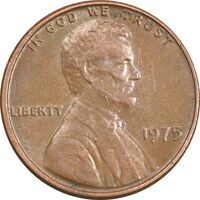 سکه 1 سنت 1975 لینکلن - AU50 - آمریکا