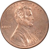 سکه 1 سنت 2014 لینکلن - MS61 - آمریکا