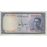 اسکناس 10 ریال سری سوم - تک - VF35 - محمد رضا شاه