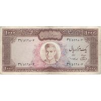 اسکناس 1000 ریال (آموزگار - سمیعی) نوشته سیاه - VF30 - محمد رضا شاه