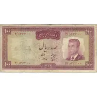 اسکناس 100 ریال 1342 - تک - VF25 - محمد رضا شاه