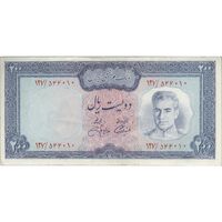 اسکناس 200 ریال (آموزگار - جهانشاهی) - تک - EF45 - محمد رضا شاه