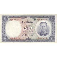 اسکناس 10 ریال 1337 - پرفیکس 1 - تک - EF45 - محمد رضا شاه