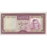 اسکناس 100 ریال (آموزگار - جهانشاهی) - تک - AU50 - محمد رضا شاه