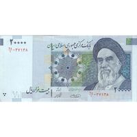 اسکناس 20000 ریال (حسینی - شیبانی) تصویر بزرگ - امضا بزرگ - تک - AU50 - جمهوری اسلامی