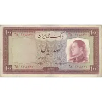 اسکناس 100 ریال 1333 - تک - VF30 - محمد رضا شاه